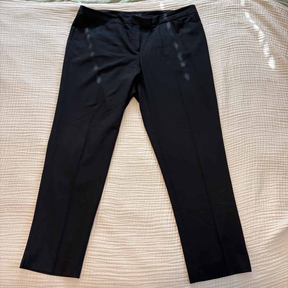 Lafayette 148 Pants Virgin Wool Straight Leg Black Womens Sz 14 Career